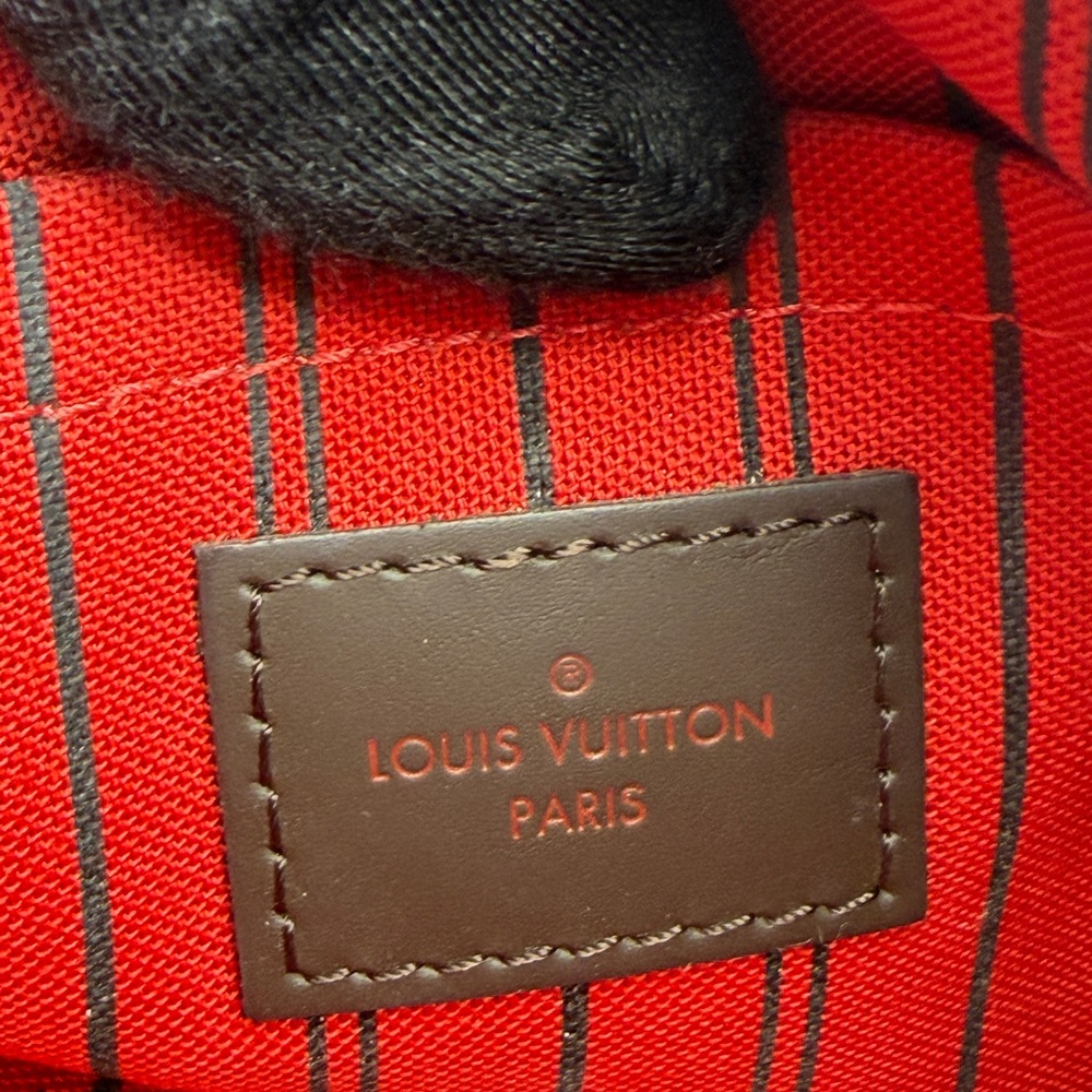 Authentic Louis Vuitton Damier Ebene Neverfull Pochette Wristlet Bag - Picture 11 of 13